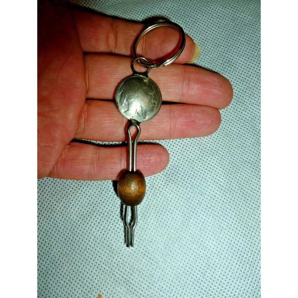 Vintage Handmade Authentic Buffalo Nickel Keychain